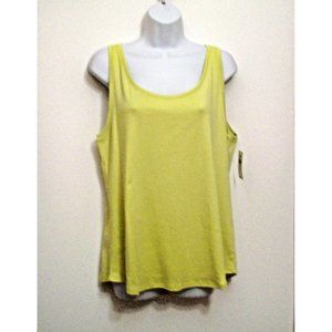 J Jill Tank Top Yellow Endive XL Sleeveless Perfect Pima NEW Layering Cami Shell